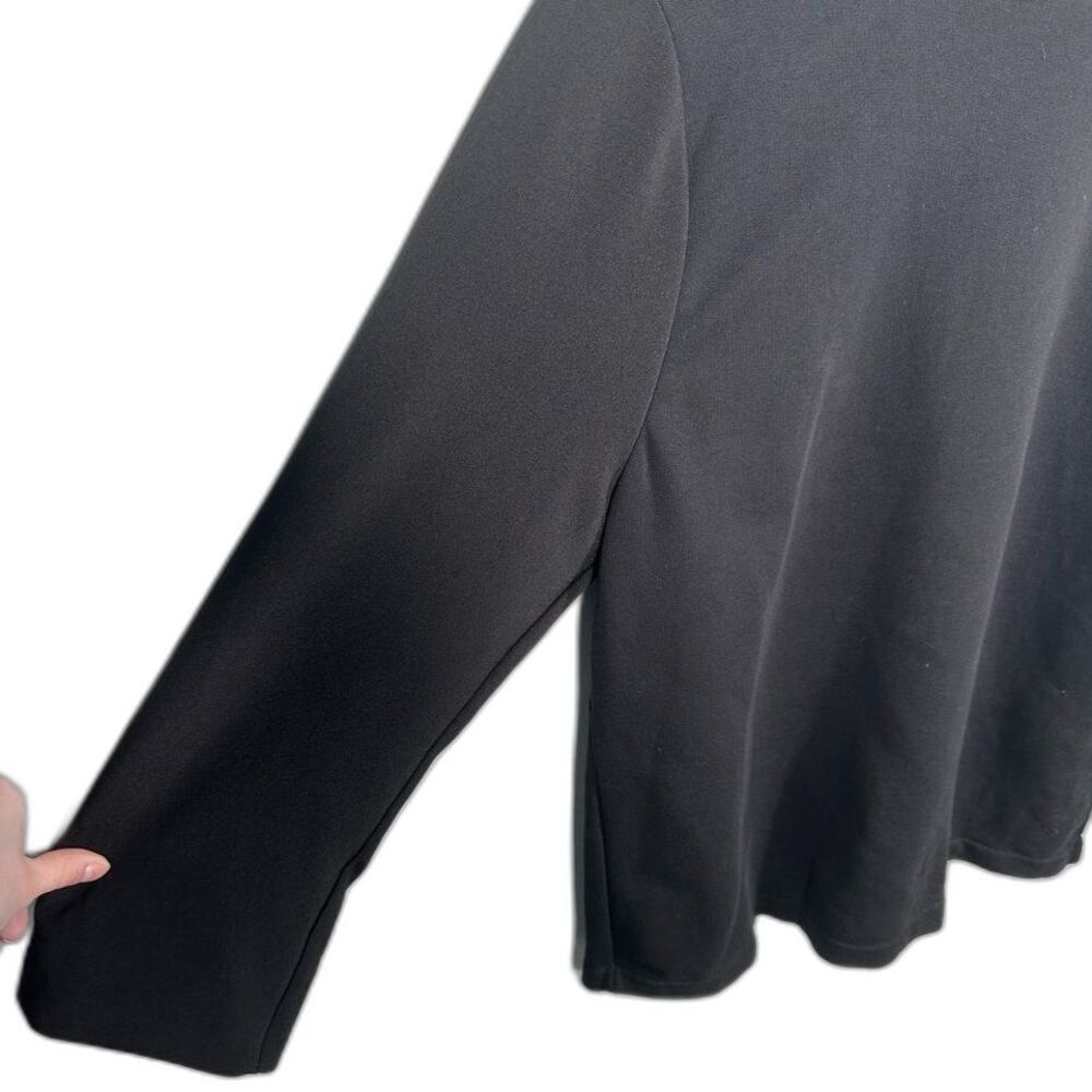 Zara Black Three-Button Long Sleeve Blouse Top Size Medium Minimalist Office - Picture 3 of 14